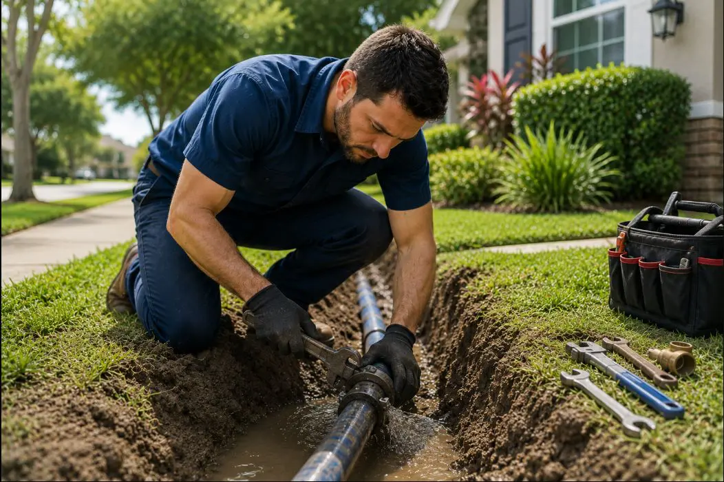 Water Line Repair in Wellington