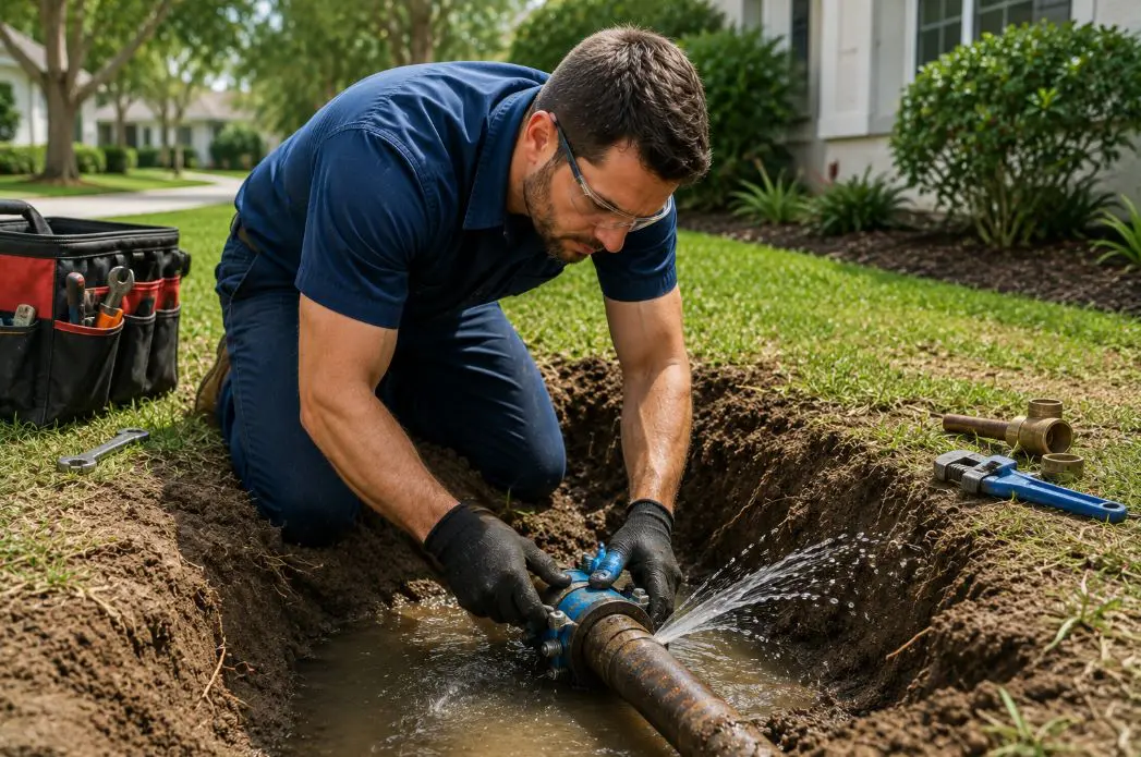 Water Line Repair in Wellington