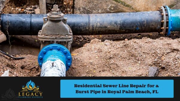 Residential Sewer Line Repair for a Burst Pipe in Royal Palm Beach, FL